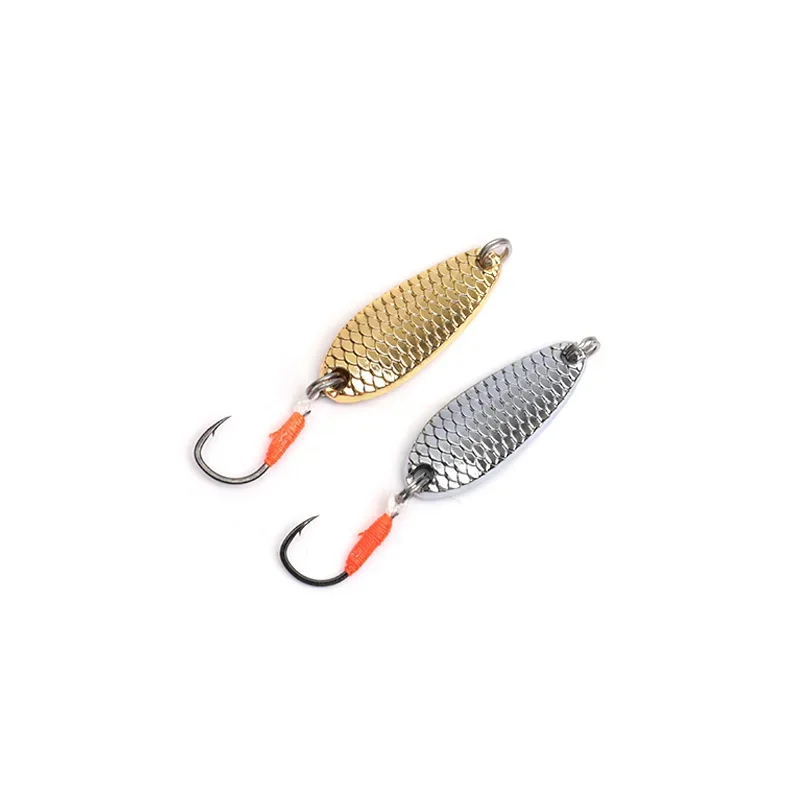 OUTKIT Mini señuelo de Pesca 2,5g 3,5g cuchara señuelos de Metal Spinnerbait Minnow pez pequeño anzuelo único plantilla flujo trucha cebos Pesca caliente - imagen 2