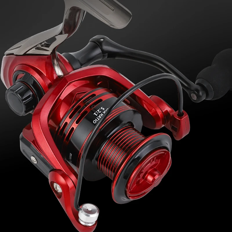 BILLINGS 1000-7000 carrete de pesca giratorio cuerpo de Metal duradero 12KG arrastre máximo 5,2: 1 carrete de agua dulce salada accesorios de pesca - imagen 3