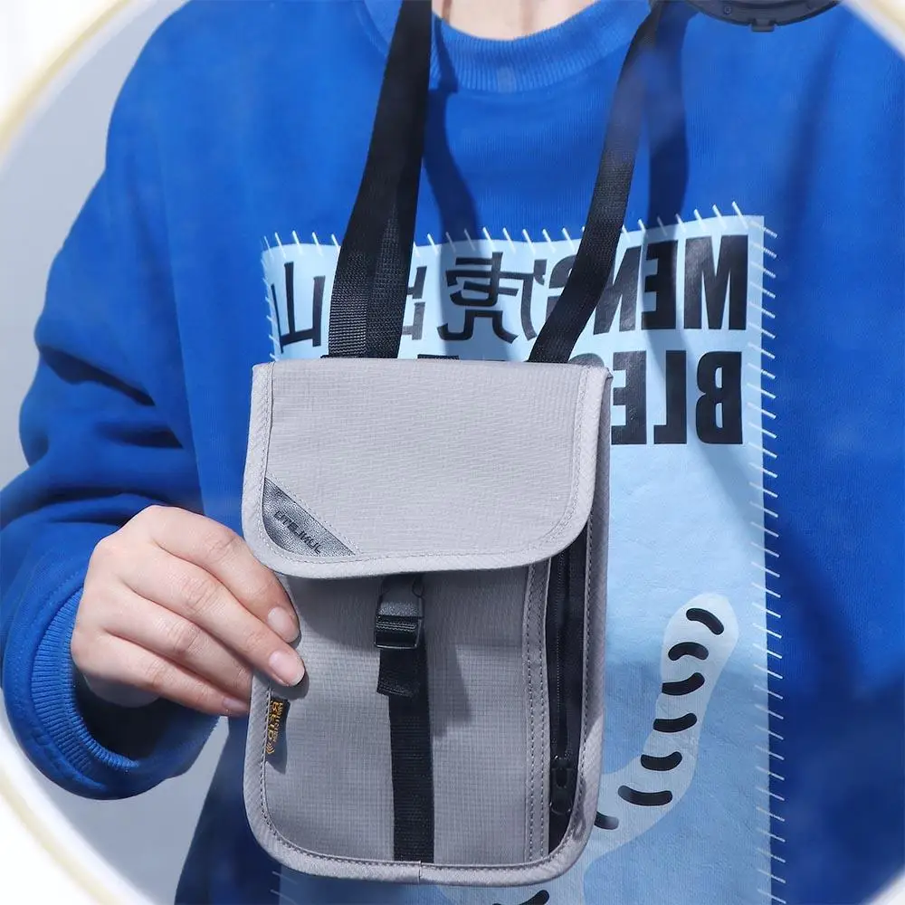 Bolsa de almacenamiento con cubierta para hombre y mujer, riñonera de viaje, monedero, tarjetero, bolsa para el cuello, soporte para pasaporte, billetera antirrobo - imagen 5