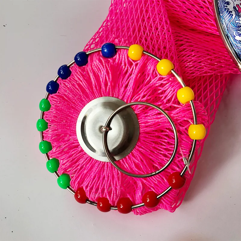 Lawaia-jaula de red anticolgante pegada, aparejos de pesca, alambre trenzado rosa o azul, posicionamiento de pesca salvaje, bolsa de red - imagen 4