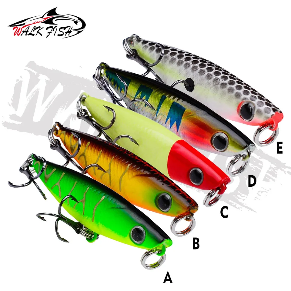 WALK FISH-señuelo de pesca de superficie lápiz que se hunde, cebo duro Artificial para agua salada, andador de lubina de plástico, 47mm, 2g, 1 unidad - imagen 3