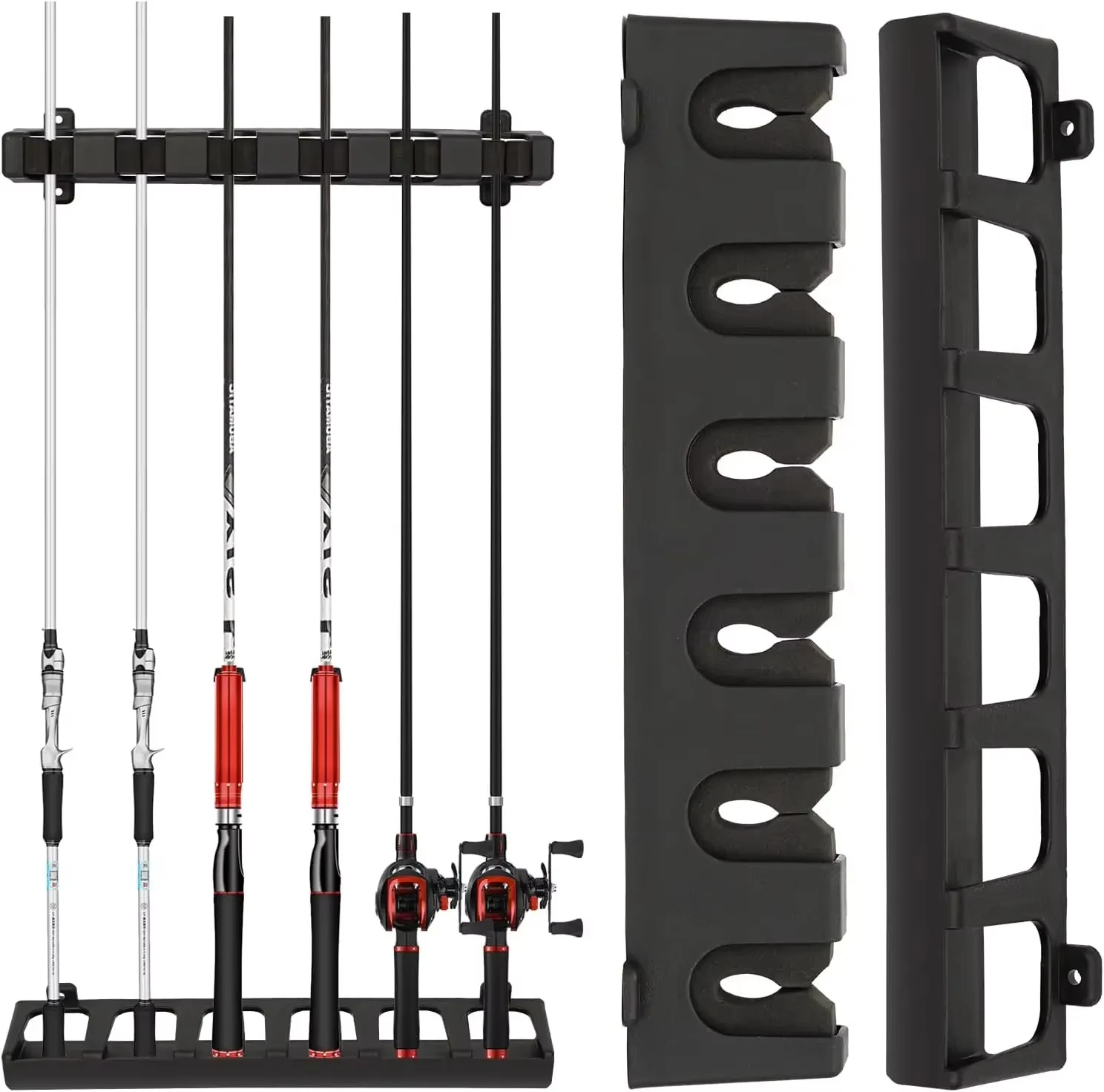 Estante para caña de pescar de 4/2 Uds., estante de 6 polos, estante para caña vertical, caña de pescar modular montada en la pared, adecuado para paredes de garaje y hogar - imagen 4