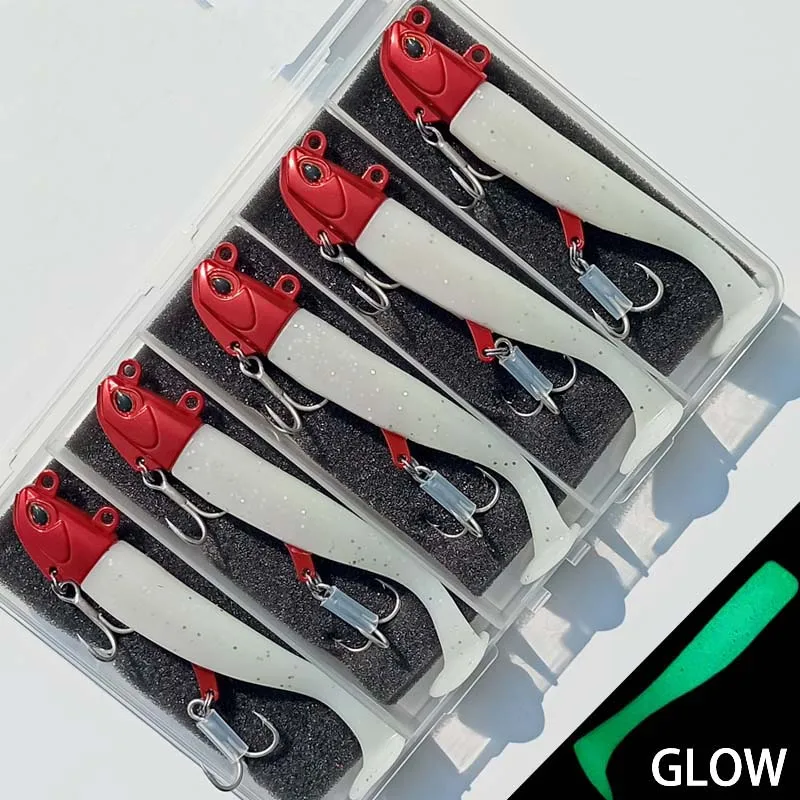 Cebo Artificial luminoso/brillante de 5 piezas y 30g, señuelo de pesca de pargo, Wobblers, Swimbait, Jigging - imagen 4