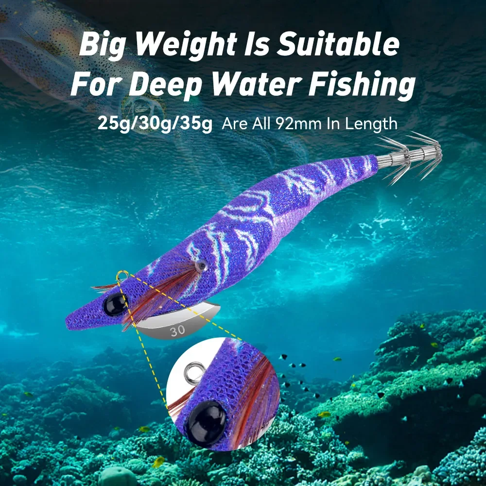 Kingdom Egi-cebo de calamar Artificial, anzuelos de hundimiento lento, pesca en el mar, pulpo, sepia, luminoso, 2,5 #3,0 #3,5 # - imagen 4