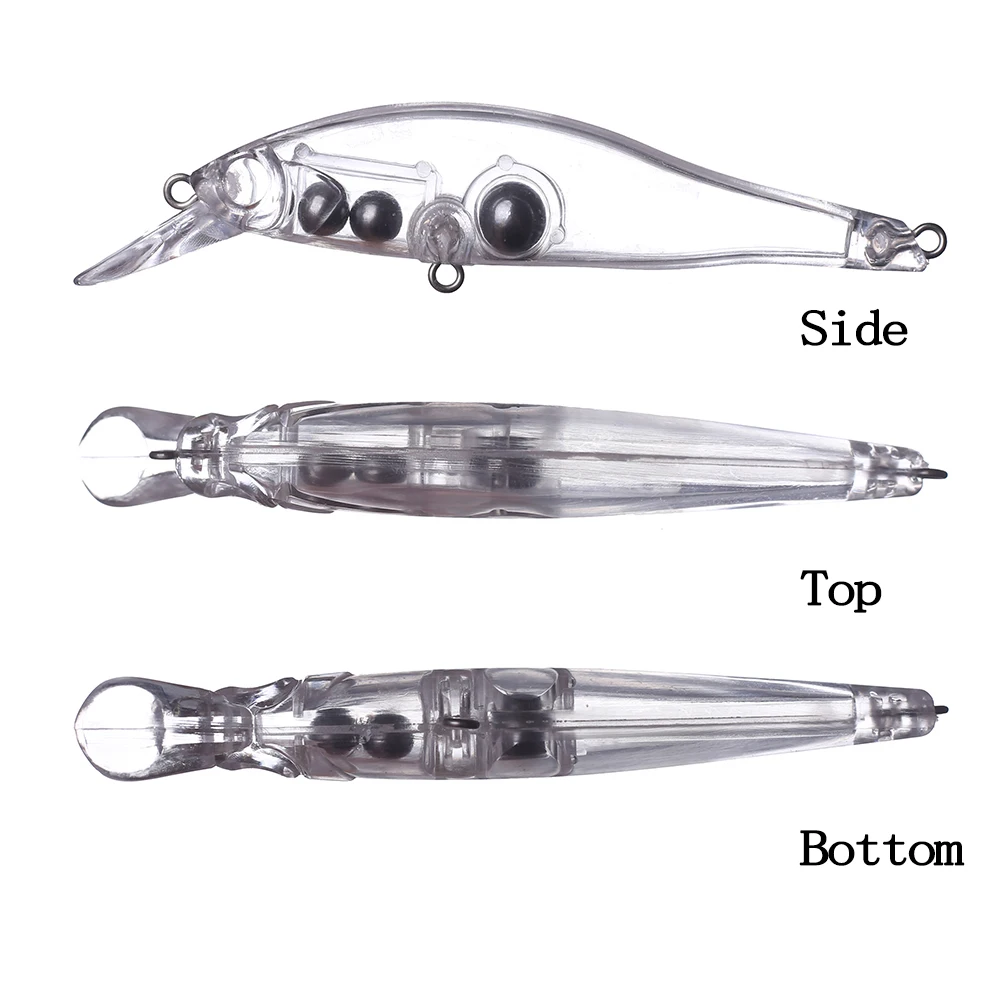 Chan'sHuang-señuelo de pesca Artificial, cebo en blanco sin pintar de 95mm y 10g, sonajeros flotantes transparentes, piscardo, hecho a mano - imagen 3