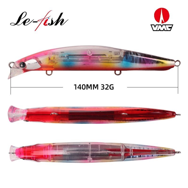 Le Fish 140mm 32g lubina hundimiento Minnow Señuelos de Pesca Spin Breeze señuelo de fundición súper larga para pesca en agua salada - imagen 3