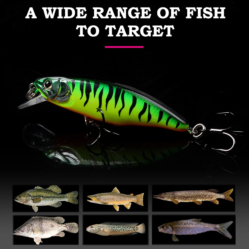 MAGIC WORKS-señuelo de pesca de pececillos, cebo duro Artificial de 53mm y 4g para trucha, Crankbait, Lucio, Wobbler, agua dulce y salada - imagen 5