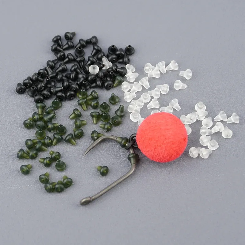 70pcs/pack Carp Fishing Accessories Fishing Hook Bait Screw Stopper Rubber Bead Spinner Rig Stopping Bead Fishing Tool - imagen 5