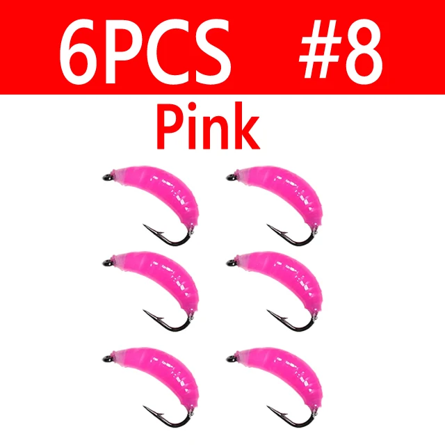 6pcs Pink Size 8