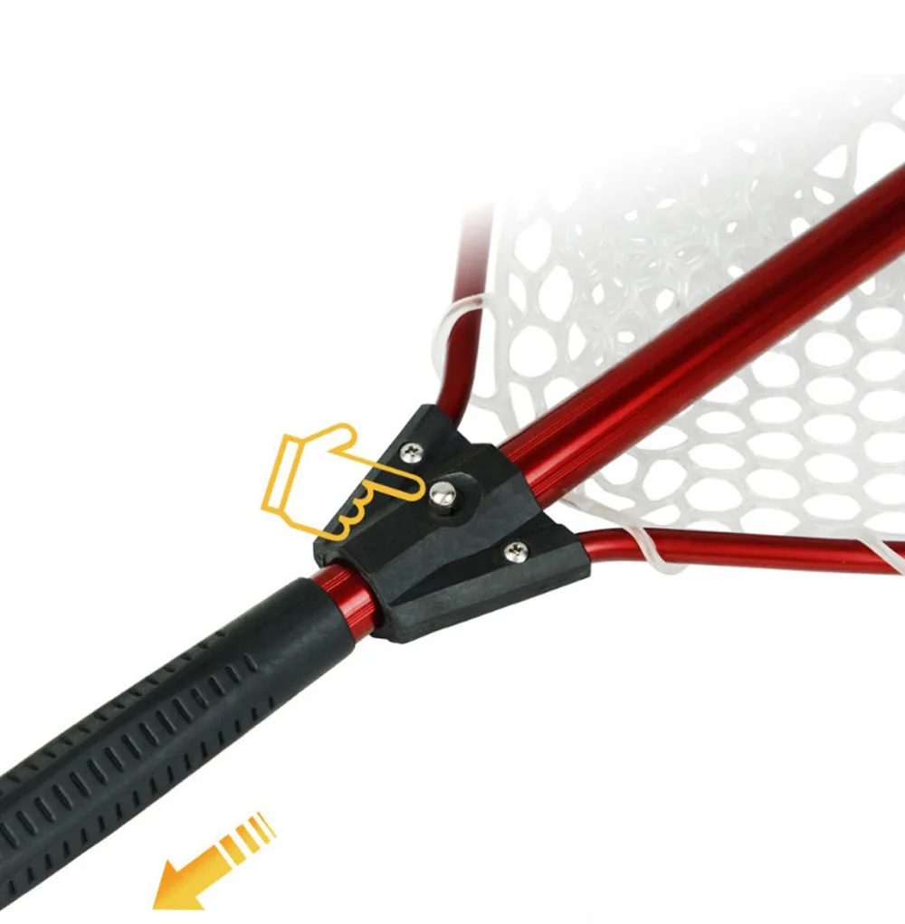 Red de mano de pesca de silicona suave antigancho de 938mm, caña telescópica de aleación de aluminio, redes de aterrizaje para pesca en el mar, accesorios para deportes al aire libre - imagen 5