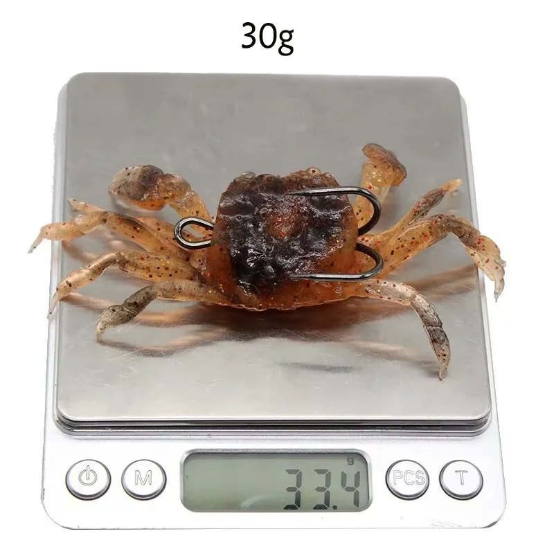 Cebo de carretera de pesca en el mar, cebo blando de 10cm y 34g, simulación 3D con gancho, cangrejo suave - imagen 5