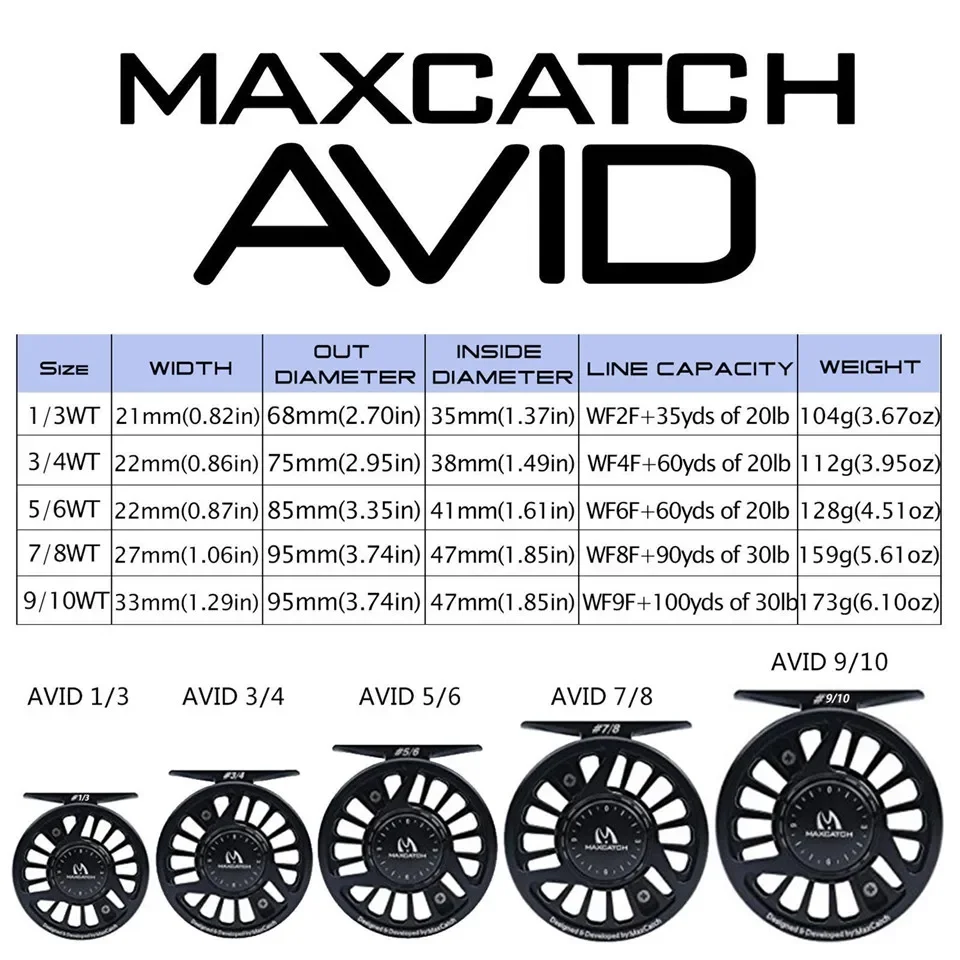 Carrete de pesca con mosca Maximumcatch AVID ligero microbaño aluminio - imagen 3