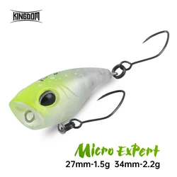 Kingdom Micro Expert-señuelo de pesca flotante Popper, 1,5, 2,2g, 27 y 34mm, Micro Crankbait, cebo de pesca duro Artificial, lubina, trucha, Lucio