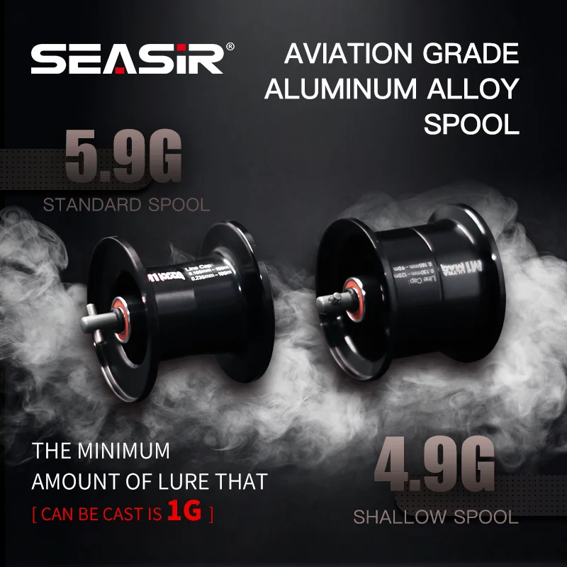 SEASIR M1-carrete de pesca ultraligero con marco de Metal, 135G, 10 + 1BB, arandela de arrastre de carbono 7,6: 1, rodamientos de cerámica híbridos, dos carretes - imagen 3