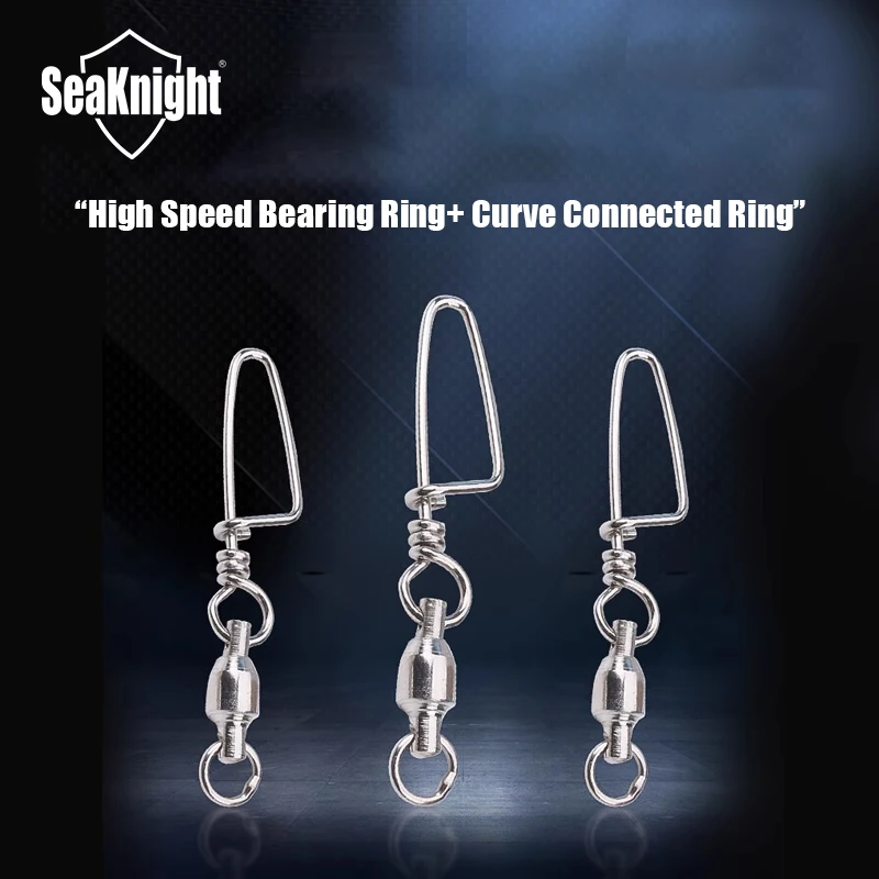 SeaKnight-conector de pesca de acero inoxidable, 10 unidades/1 bolsa, eslabones de Metal potentes, anillo de conexión de 2024 KG, a presión, 125
