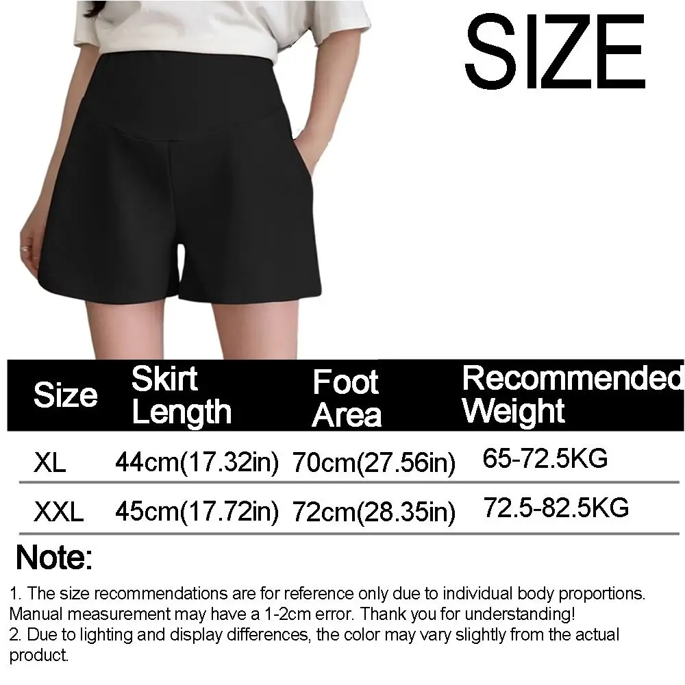 Pantalones de cintura alta para mujer embarazada, pantalones cortos de piernas anchas transpirables, pantalones cortos de piernas anchas de maternidad con bolsillos de Color sólido - imagen 5