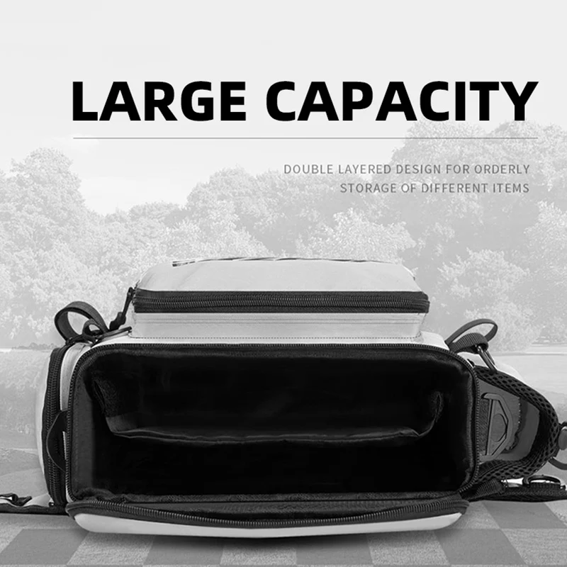 Bolsa impermeable para caña de pescar, bolsa de cintura de gran capacidad, equipo de carrete de pesca, mochila táctica al aire libre, estuche de almacenamiento, bolsa cruzada - imagen 5