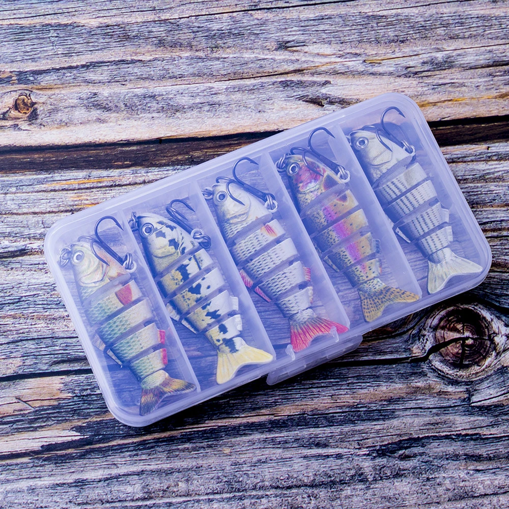 Hanlin el nuevo 7cm 8,5g Mini multiarticulado Shad Swimbait señuelo de pesca segmentado cebo oscilante pesca Crankbait aparejos para lubina - imagen 3