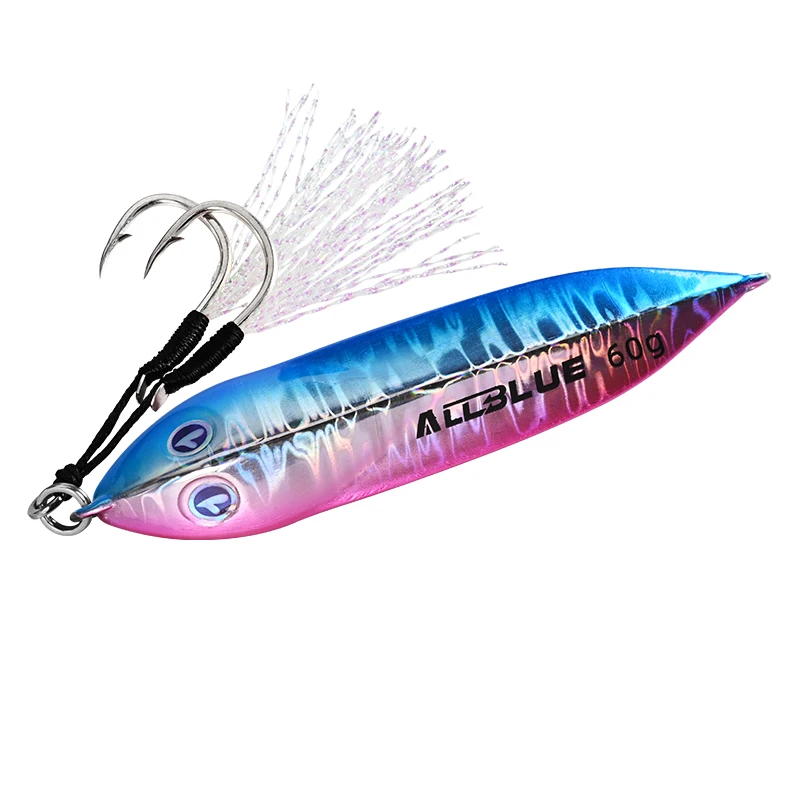 ALLBLUE SEABLUE-señuelo de pesca de plantilla lenta de Metal, cuchara fundida, 60G, cebo Artificial, fundición a tierra, Jigging, aparejos de señuelo de lubina de Metal, 3 uds. - imagen 5