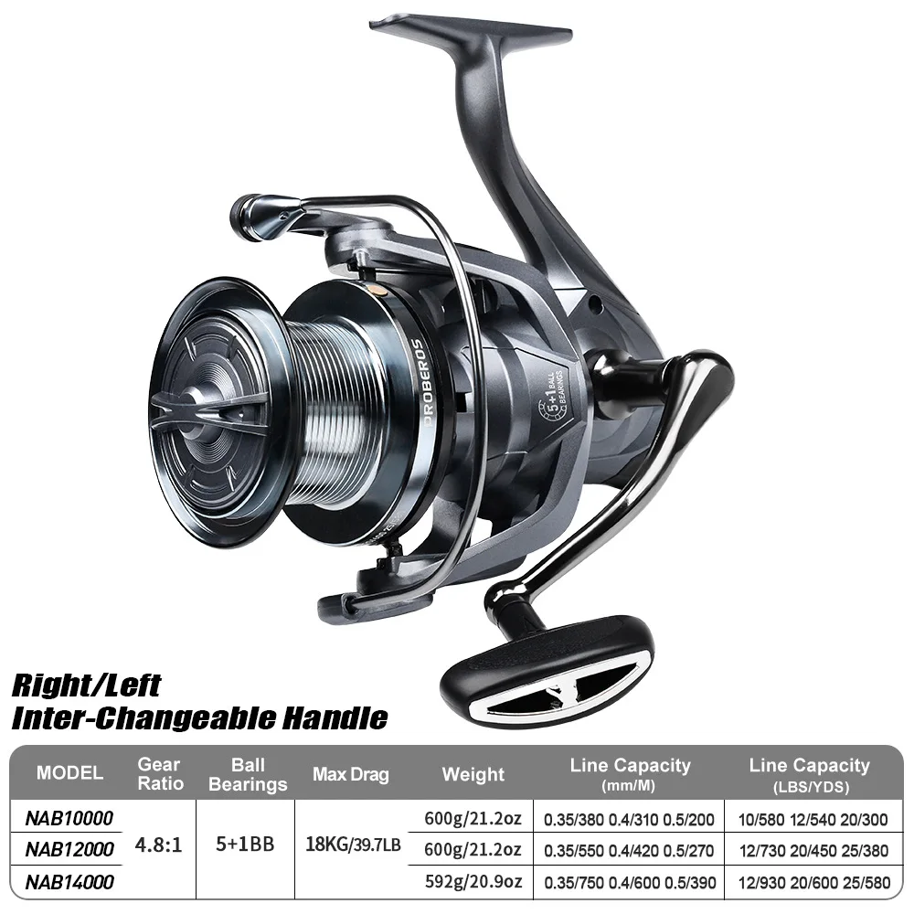 PROBEROS 5 + 1BB rodamientos de bolas 18Kg/39,7LB potencia máxima rodamientos de acero inoxidable sistema de accionamiento 4,8:1 carrete giratorio de pesca - imagen 2