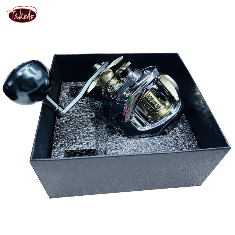 TAKEDO-TX01 Metal Fishing Reels, 7.2:1 Gear Ratio, Max Drag 12kg, Baitcasting Reel, Water Drop Wheel for Tuna Bass Perch - imagen 5