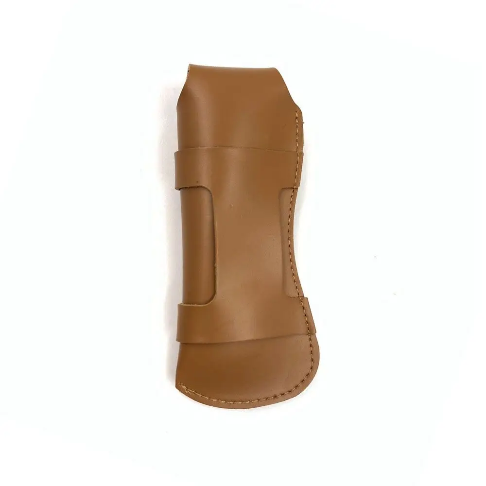 Una caja de cuero marrón para un teléfono celular