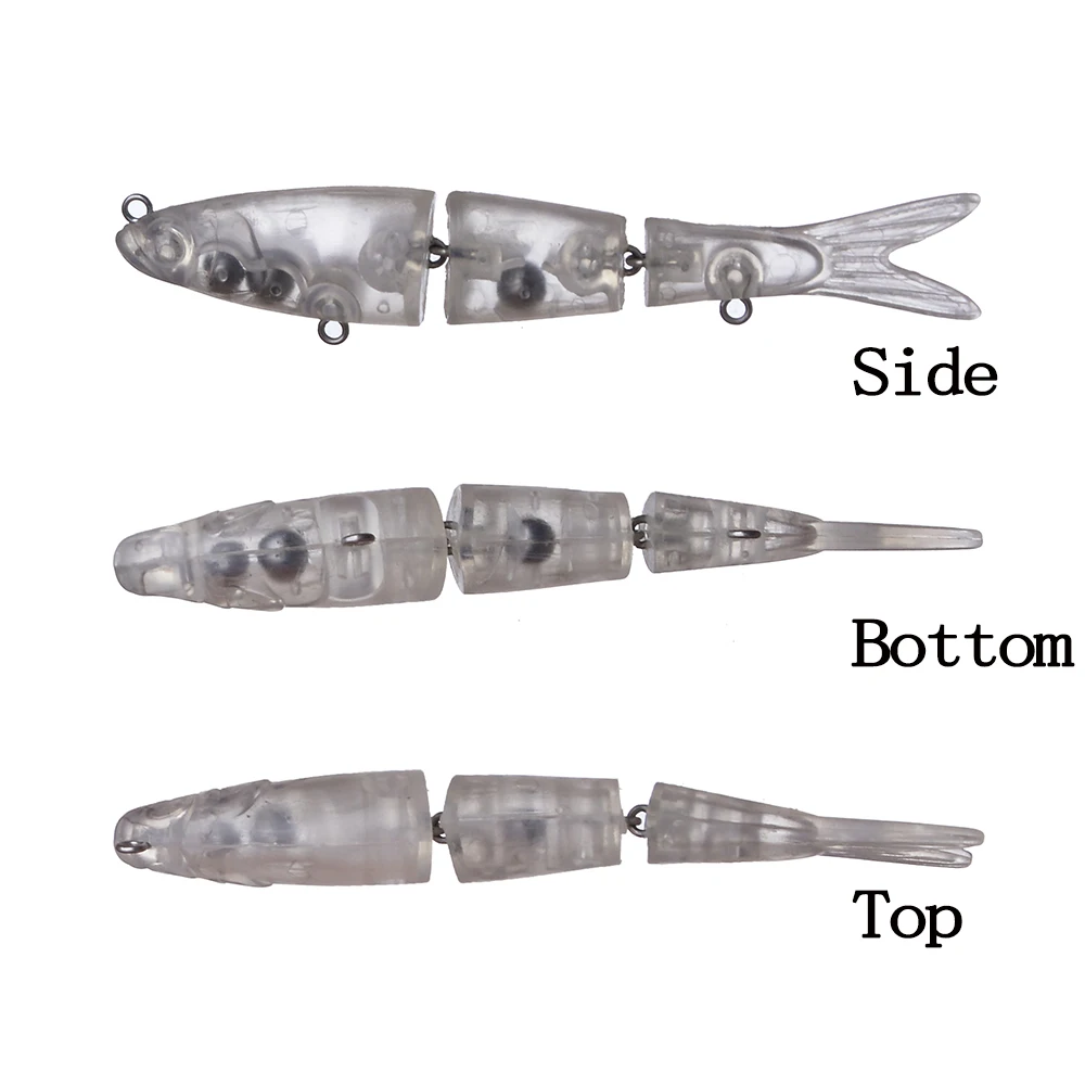 Chan'sHuang, 10 Uds., cebo en blanco sin pintar, 100mm, 9,3g, sonajero, 3 secciones, Swimbait, señuelo de pesca Artificial flotante - imagen 3