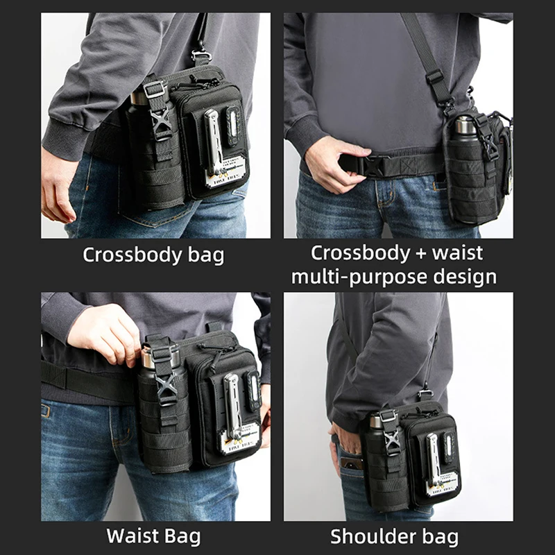 Riñonera táctica Molle para pesca, funda para botella, bolsas de pecho todo en uno, bolsa de escalada para senderismo al aire libre, riñonera de almacenamiento para caza - imagen 3
