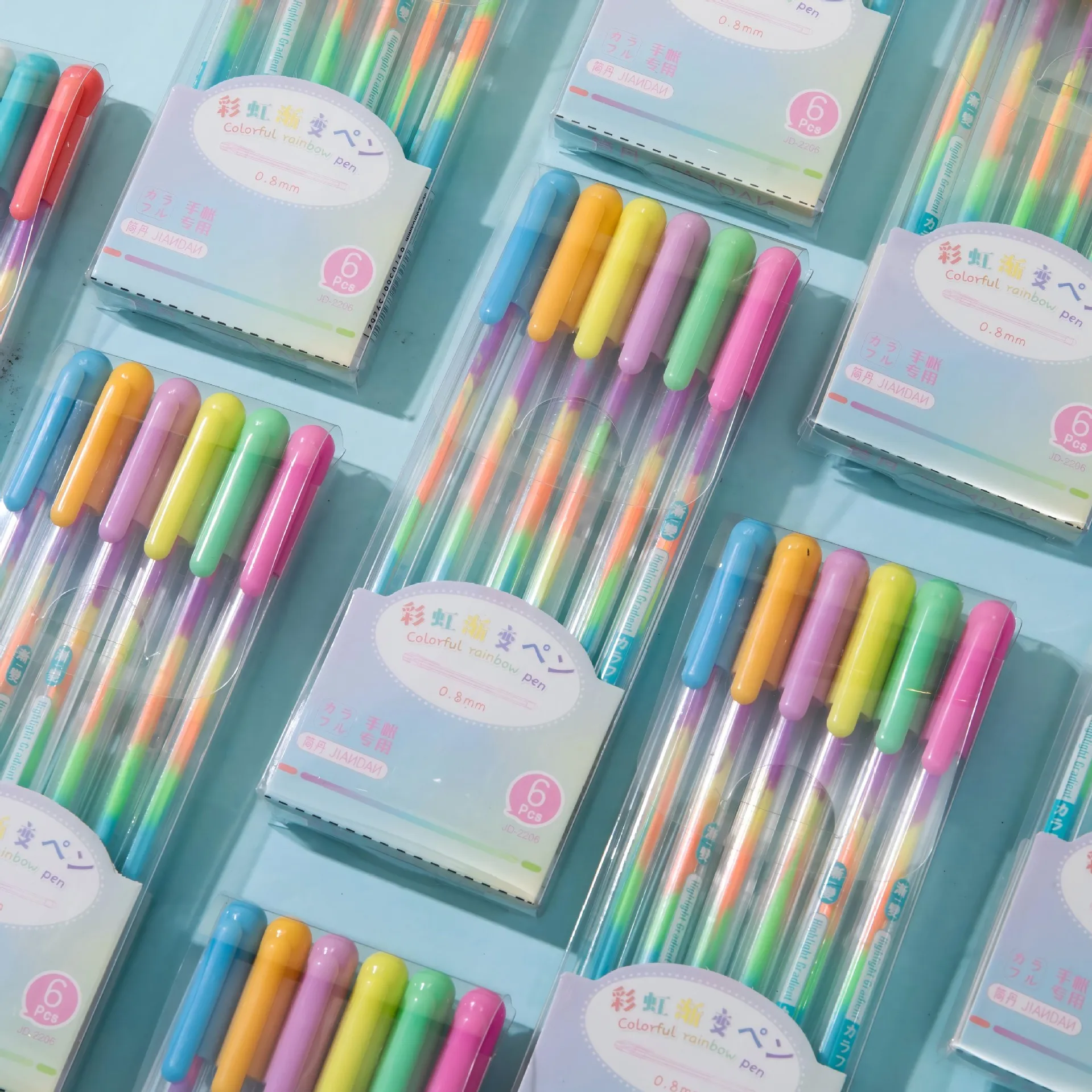 Bolígrafos gel arcoíris Kawaii para dibujar y decorar diarios