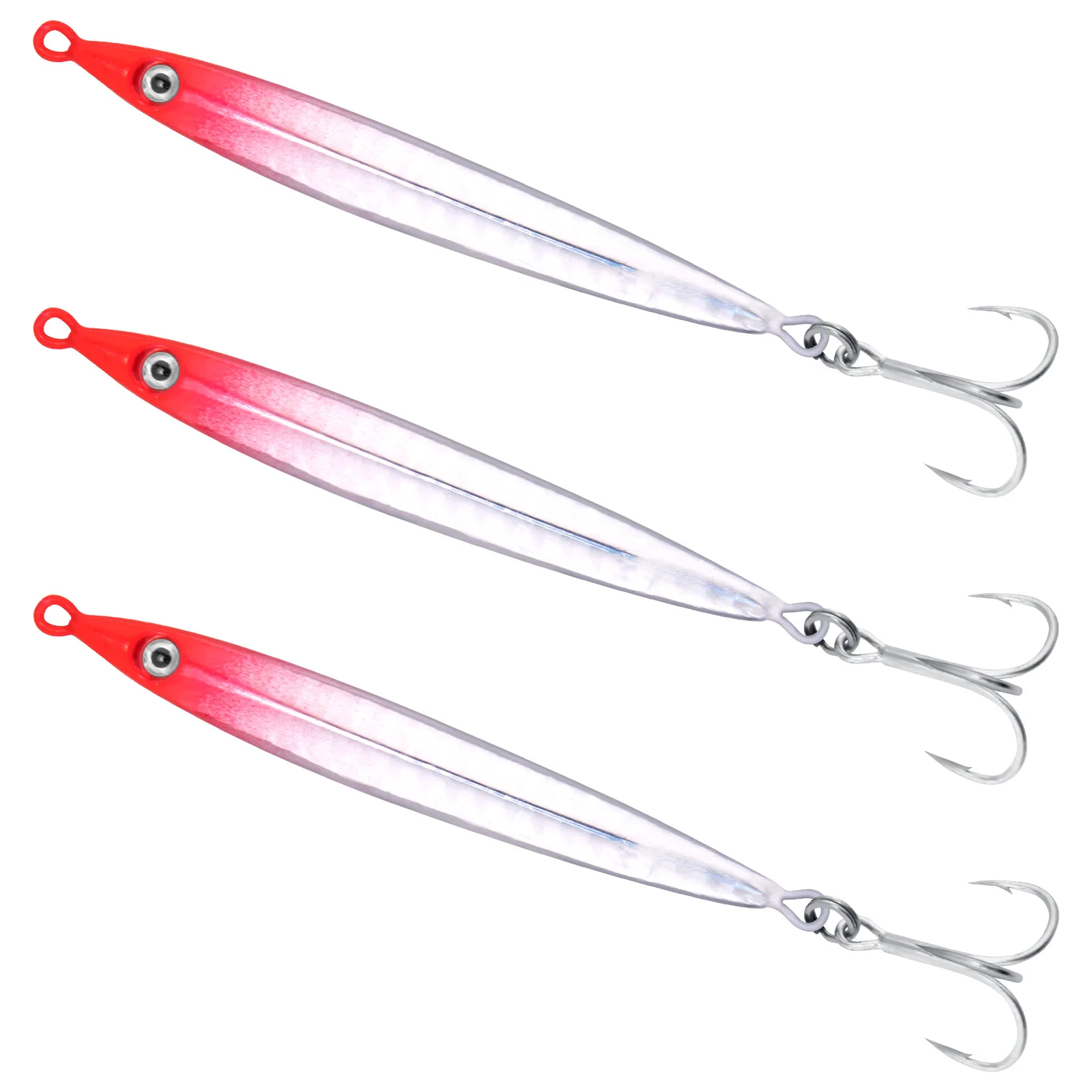Jig Metálico Lance Largo con Anzuelo Triple para Agua Salada
