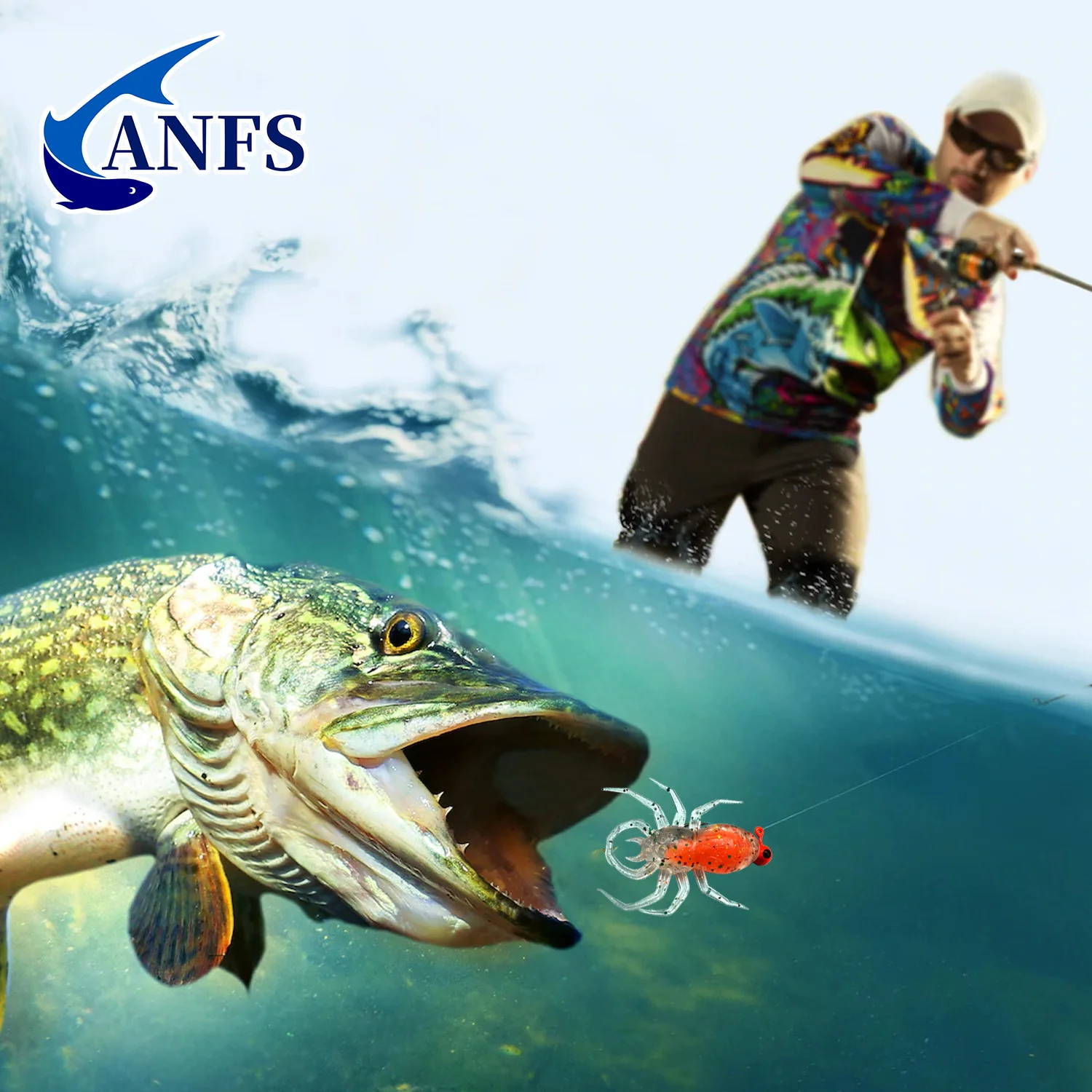 ANFS 15 Uds juego de señuelos de pesca-10 Uds cebo Artificial suave con 5 uds 1g gancho de plomo para pesca en agua dulce y salada - imagen 3