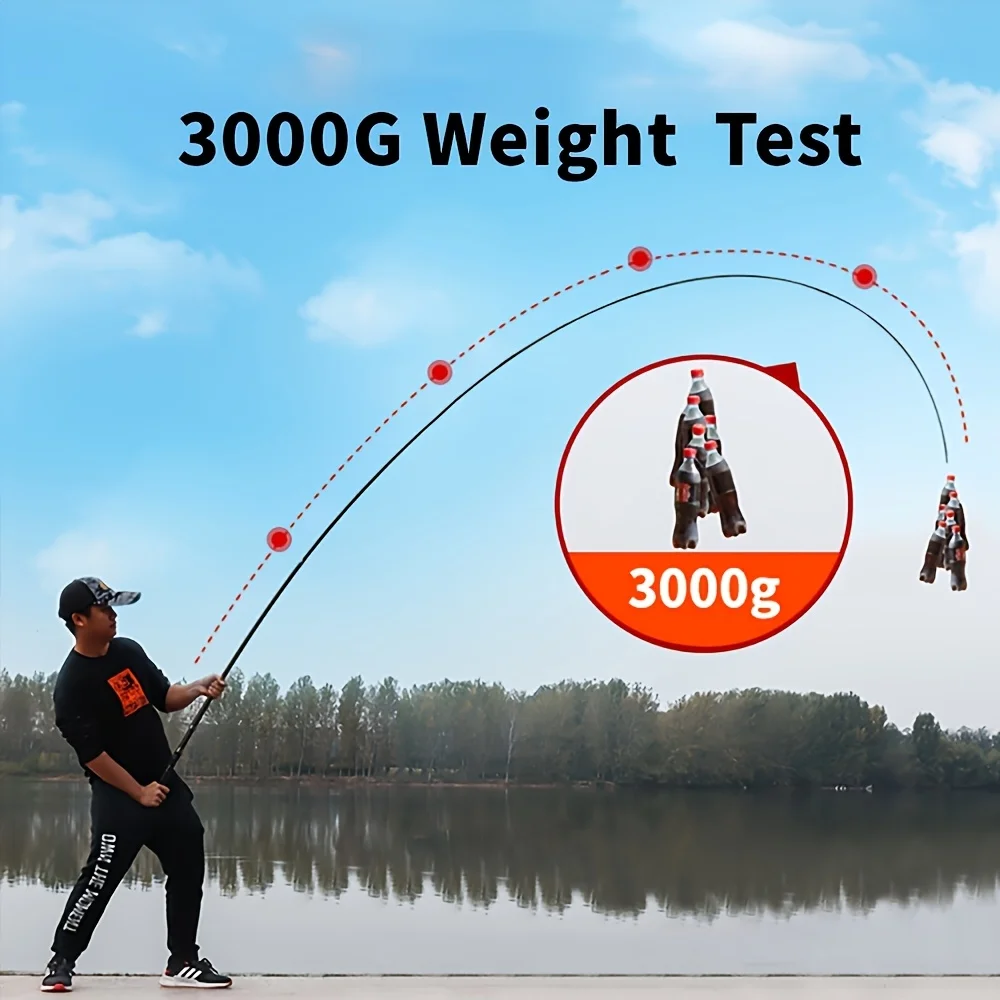 Caña de pescar de agua dulce, fibra de carbono súper dura, carpa con mosca, caña de pescar de agua dulce, telescópica ultraligera de 7,2 M, 1 ud.