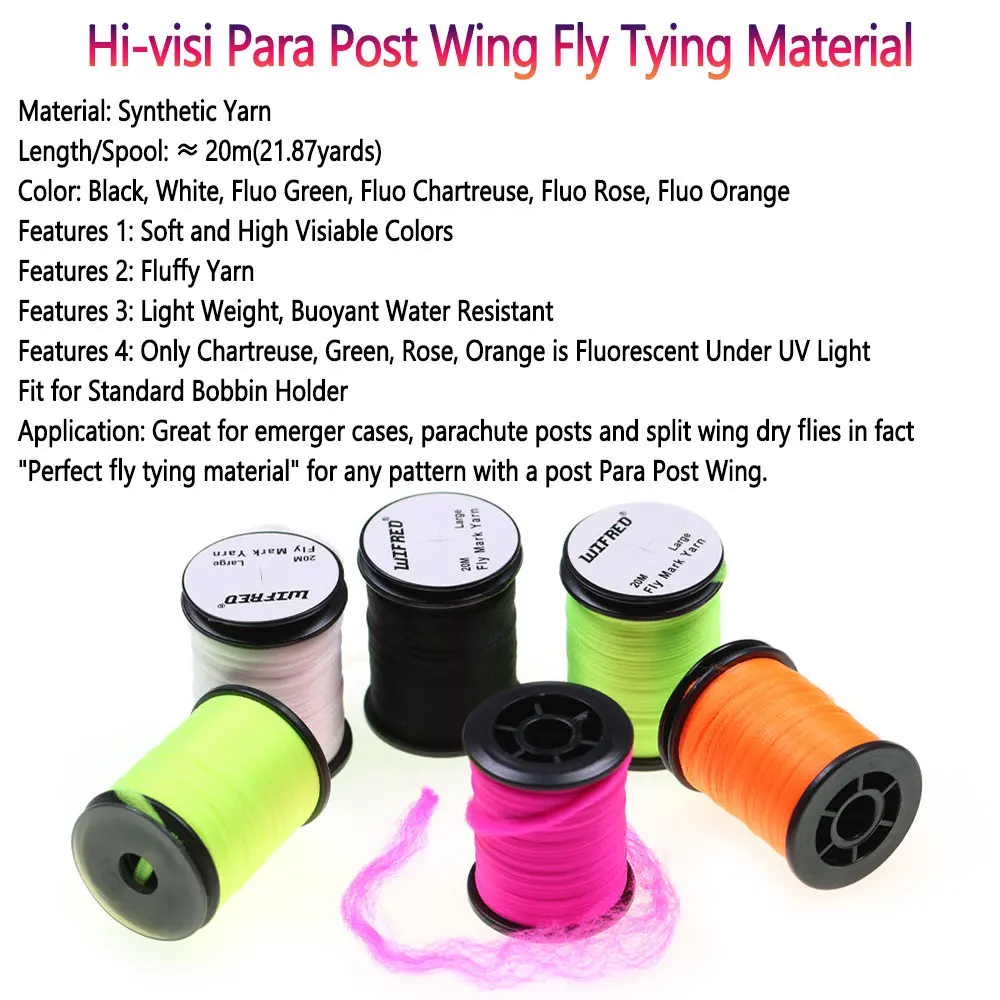 Bimoo-alambre de poste de alta visibilidad Para, Material de atado de moscas, hilo sintético flotante Para postes de paracaídas, ala dividida, moscas secas Adams, 20m - imagen 2