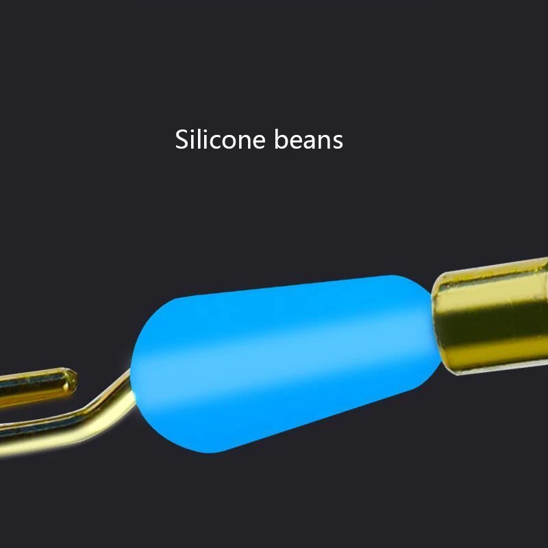 Conector de sublínea de pesca de 50 piezas, abrazadera de anzuelo, granos de silicona, cobre giratorio, accesorios de repuesto rápido - imagen 5
