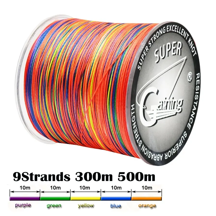 Línea de pesca trenzada de PE de 9 hebras, línea de pesca más suave de 328 yardas/547 yardas, resistente a la abrasión, diámetro fino de 15-180LB - imagen 2