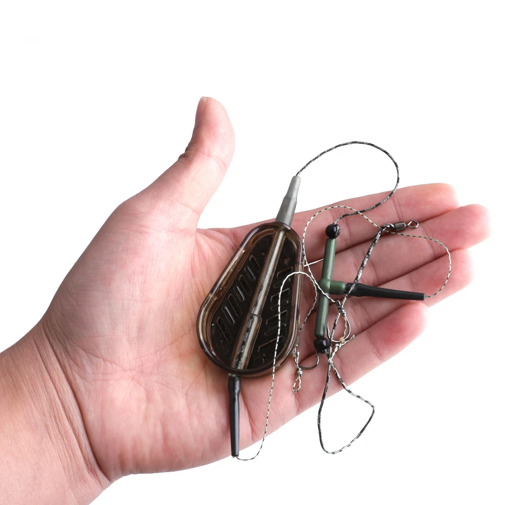 NGB 60g-100g Europa aparejo de Pesca de carpa método en línea de pelo alimentador cebo jaula líder línea central Grupo de Pesca - imagen 5