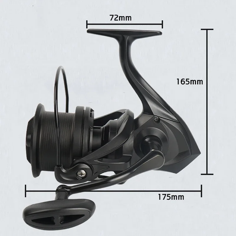 Carrete de aleación de aluminio con rueda giratoria de fundición larga serie 8000-14000 anticorrosión 4,8: 1, carrete de pesca de alta velocidad, carrete de baitcasting - imagen 3