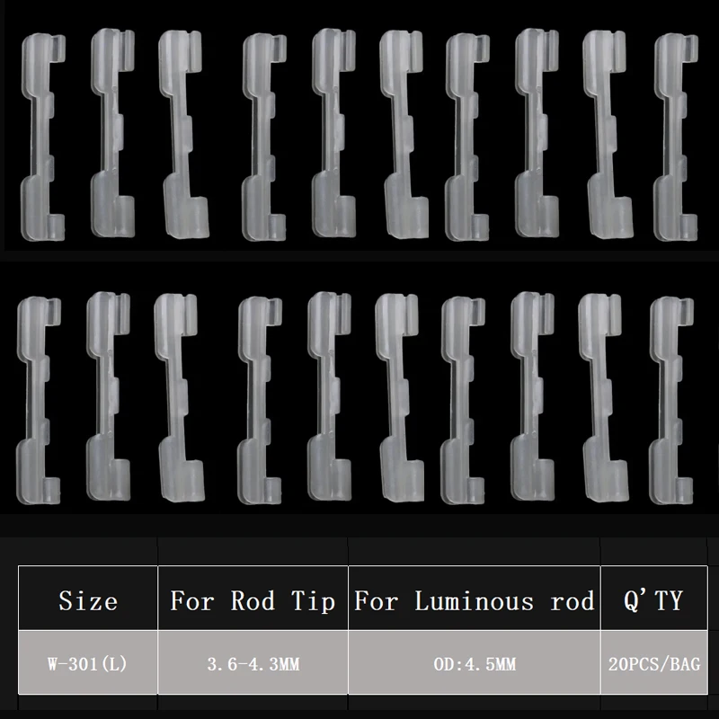 TAKEDO 20 unids/caja luminosa punta de caña de pescar Base Clip de luz soporte de Base de punta de varilla para palo luminoso en carpa Jigging - imagen 5