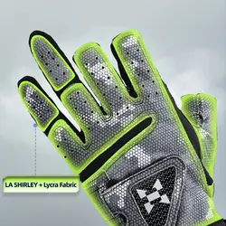 Guantes de Pesca Multifuncionales HISTAR LA SHIRLEY + Lycra, Tela de Silicona Antideslizante, Diseño 3D, Color Verde/Gris Camuflaje