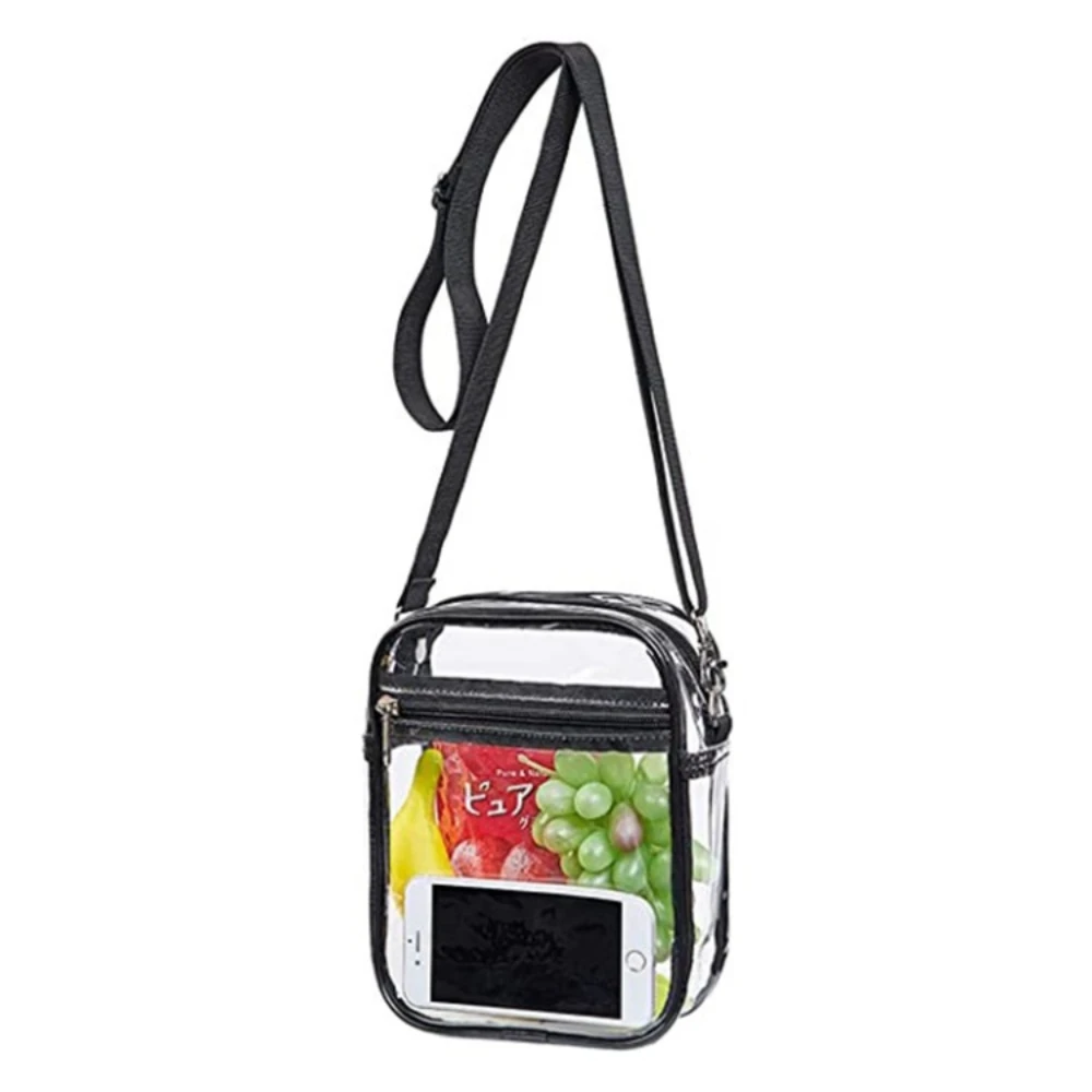 1 unidad de bolso de mensajero transparente de PVC con un solo hombro, bolso de gelatina para mujer, bolso cuadrado pequeño impermeable Simple versátil - imagen 5