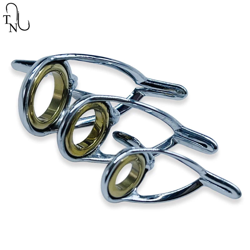 TN-juego de anillos de cerámica de acero inoxidable, Kit de reparación de guías de caña de pescar, accesorios de repuesto de construcción, 18, 9 piezas - imagen 3