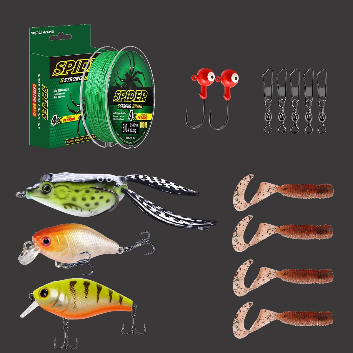 Combos de caña de pescar Fishdrops con caña de pescar telescópica y carrete de pesca giratorio, señuelo, sedal, piezas de pesca - imagen 2