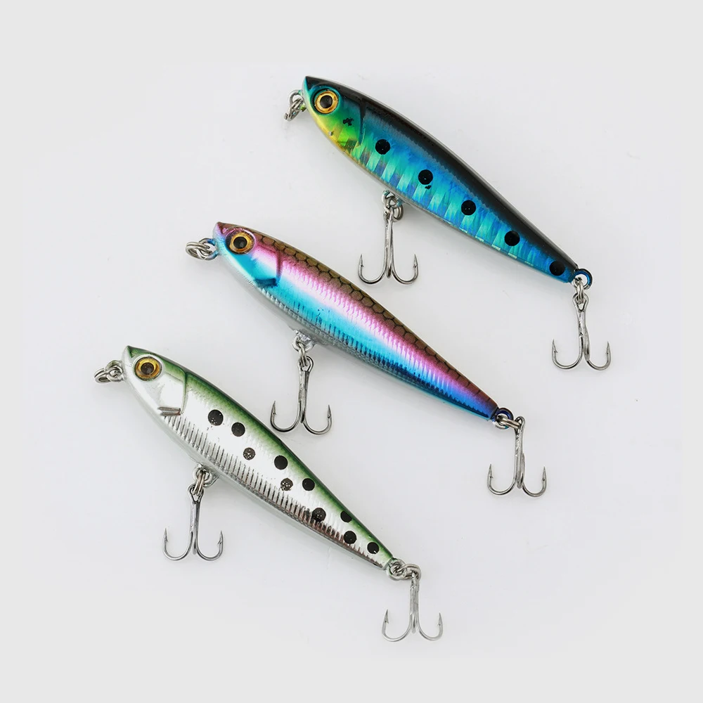 Topwater-Señuelos de Pesca de 60mm y 3,3g, aparejos de Pesca de lubina, señuelos de carpa, cebo de agua salada, Isca Artificial - imagen 5