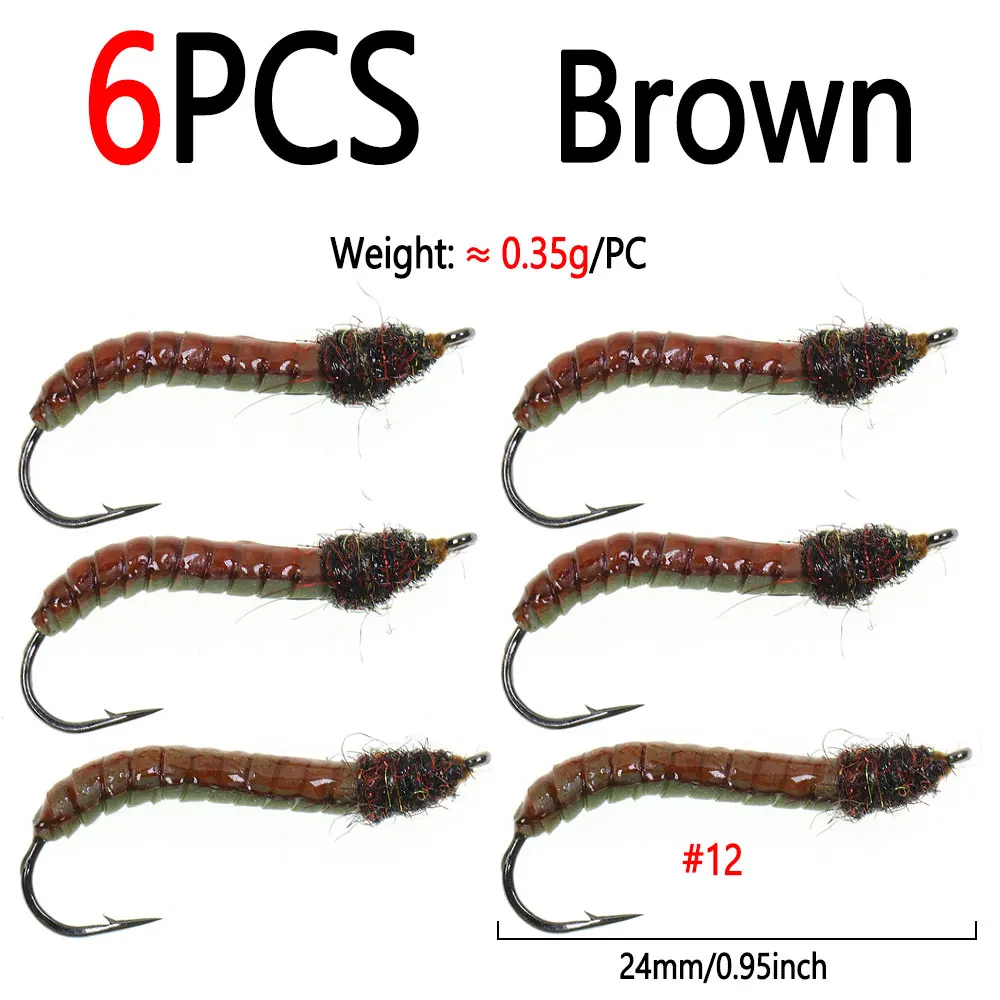6pcs Brown