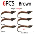 6pcs Brown