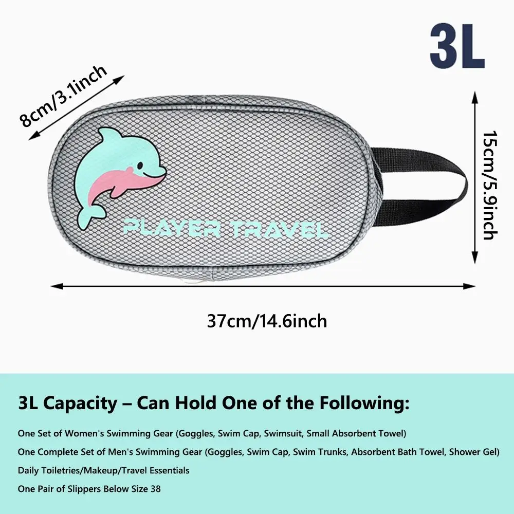 Bolsa de natación impermeable para exteriores, bolsa de almacenamiento portátil para traje de baño, bolsa de lavado con separación de ropa seca y húmeda para deportes y gimnasio - imagen 2