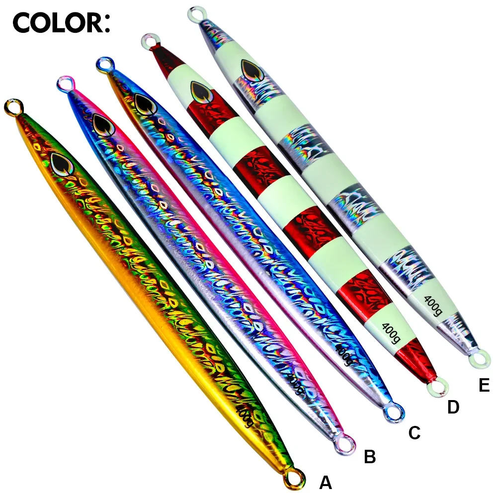 Señuelo de pesca con plantilla de Metal de velocidad rápida, 200g, 300g, 400g, hundimiento rápido, jigging Off Shore, cuchara de Jigging Vertical súper dura, aparejos de pesca - imagen 5