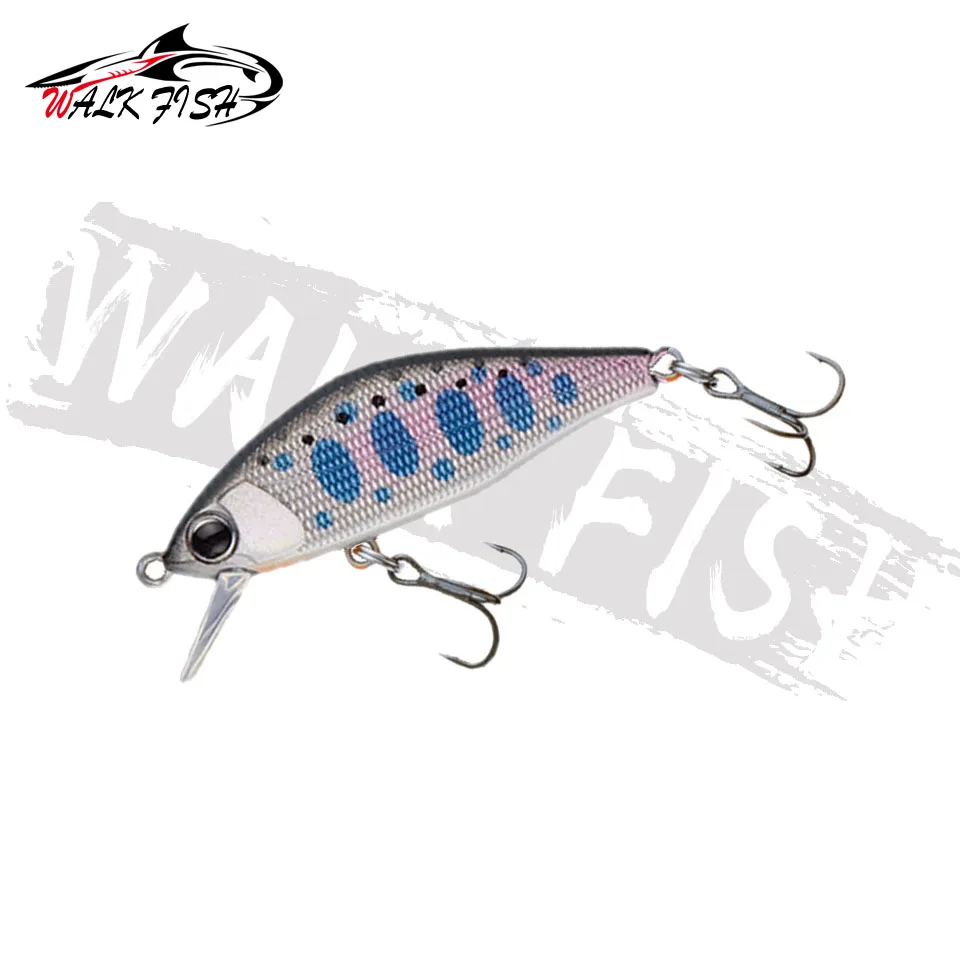 WALK FISH-Señuelos de Pesca de pececillos, cebos duros de hundimiento de 45mm, 4g, trucha Artificial, Mini Wobblers para Pesca, perca, lubina, Arroyo, 1 unidad - imagen 4