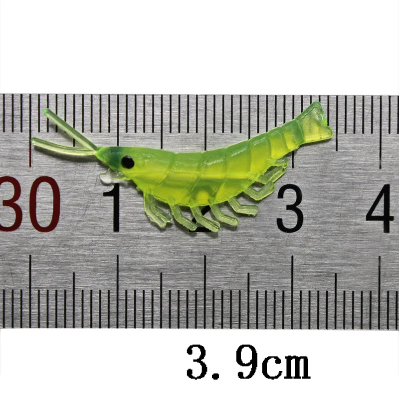 Señuelo de Pesca pequeño de 50 piezas, 3,9 cm/0,4g, gusano luminoso Artificial para agua dulce, cebo Srimp para lubina, carpa, Isca - imagen 3