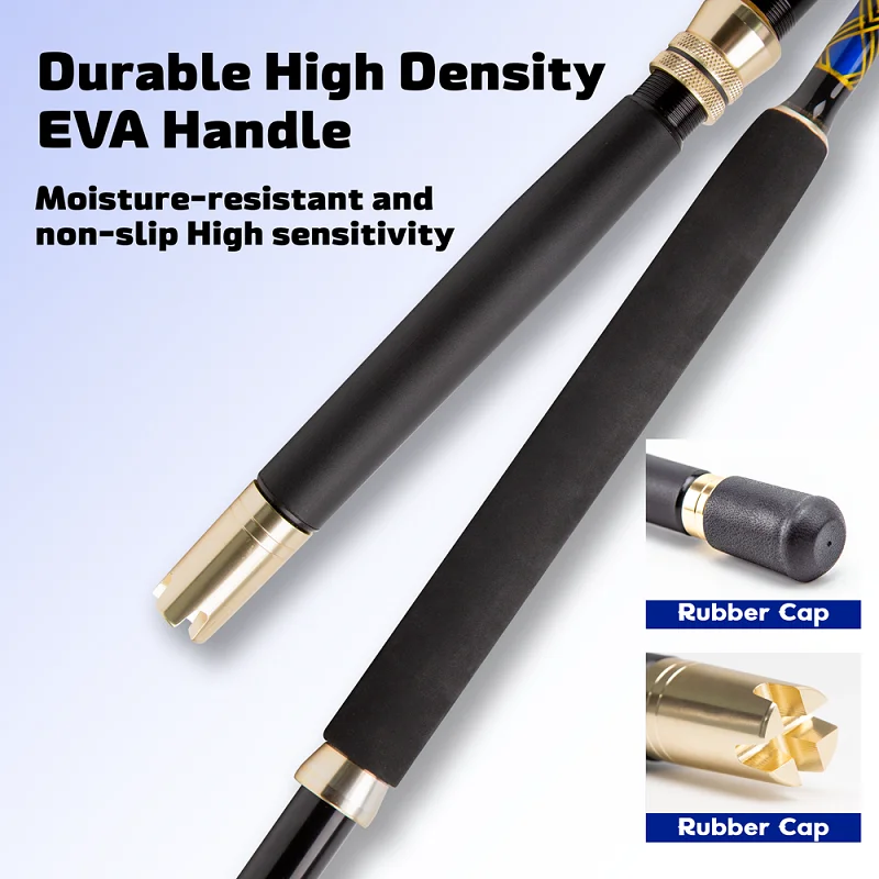 Caña de pescar para barco, caña de juego grande de aguas profundas con guías de Metal, 130 libras, 1 ud. - imagen 5